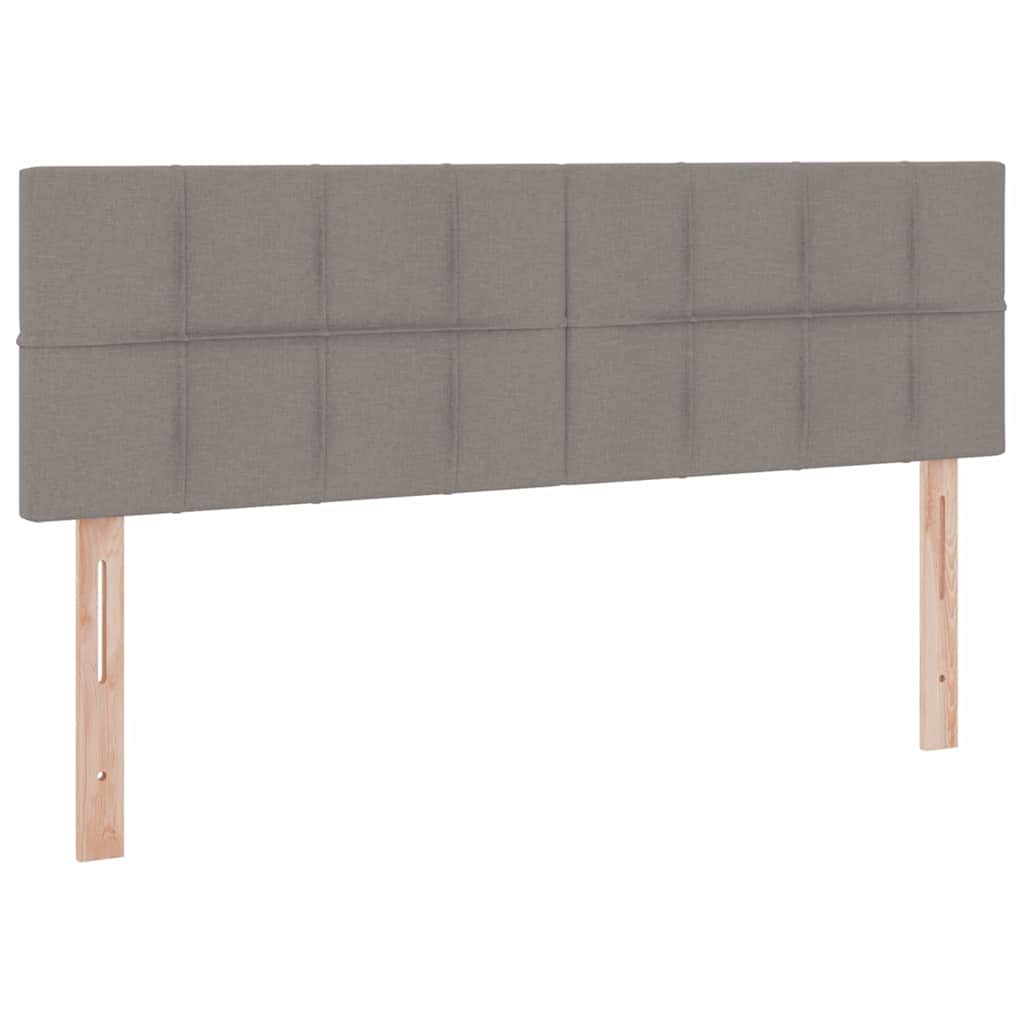 Seng med opbevaring og LED med madras Gråbrun 140 x 200 cm Stof