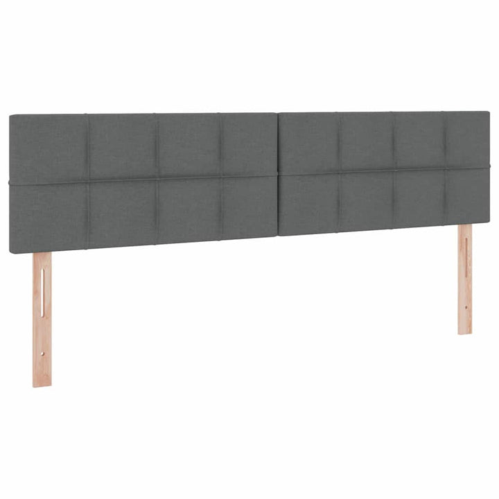 Seng med opbevaring og LED med LED Mørkegrå 160 x 200 cm Stof