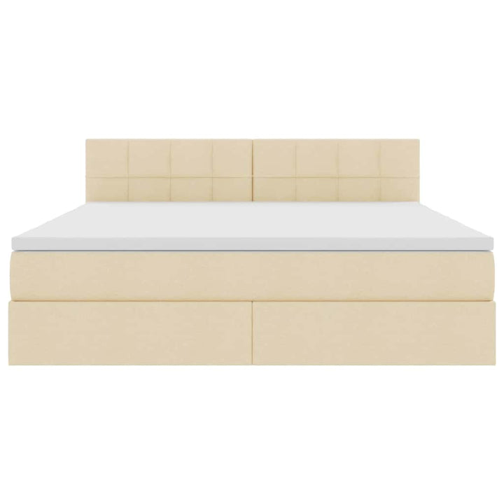 LED opbevarings seng med madras Creme 180 x 200 cm Stof