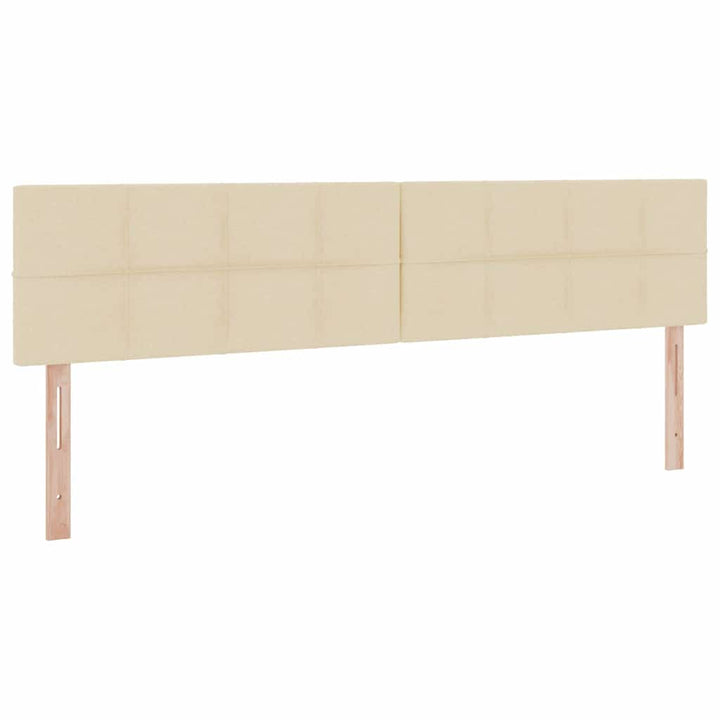 Seng med opbevaring og LED med madras Creme 200 x 200 cm Stof
