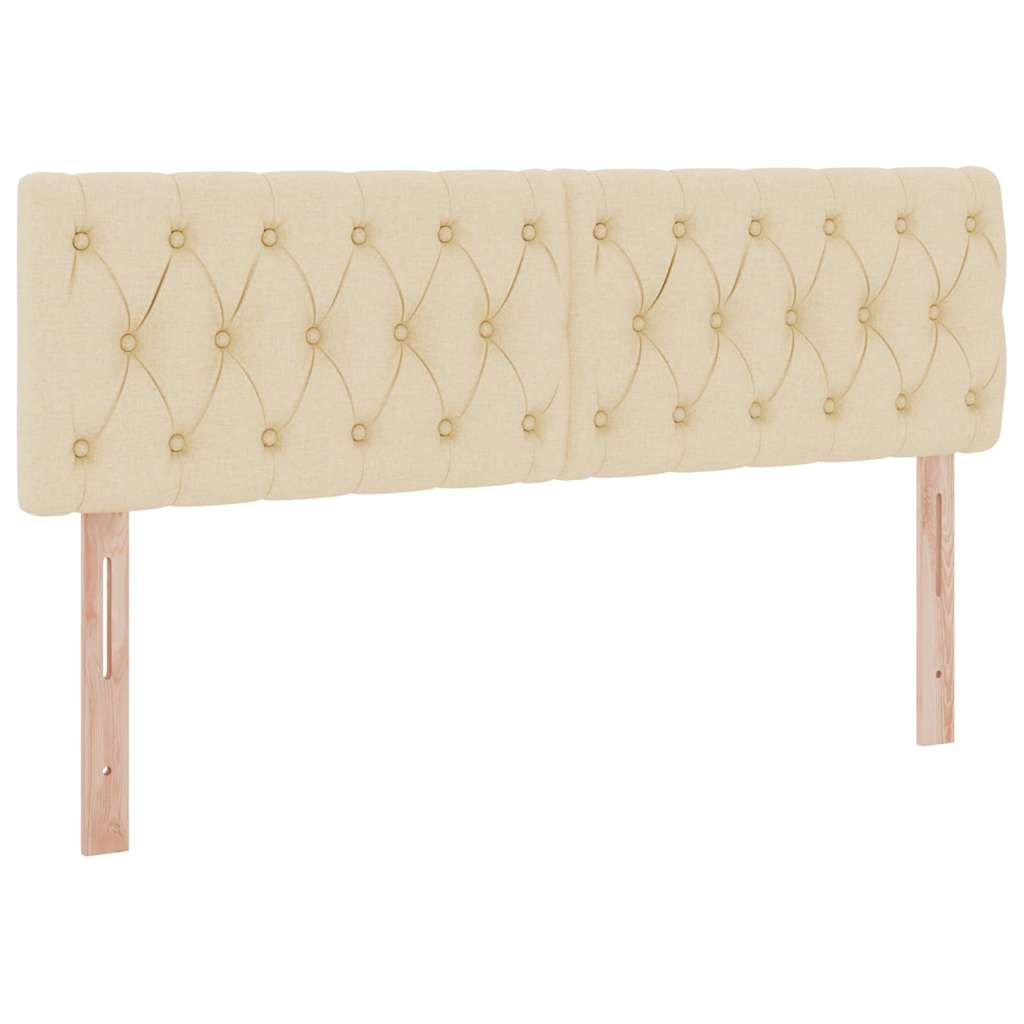 LED opbevarings seng med madras Creme 140 x 190 cm Stof