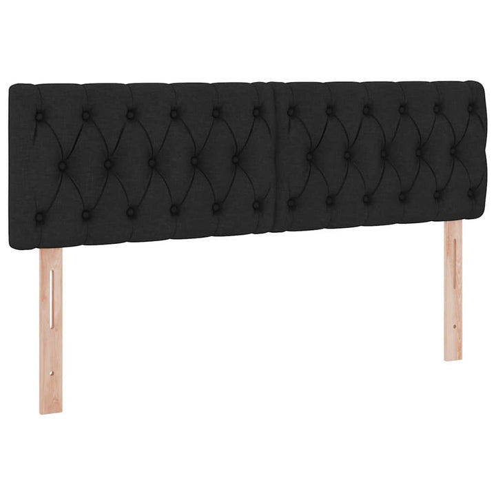 LED opbevarings seng med madras Sort 140 x 200 cm Stof
