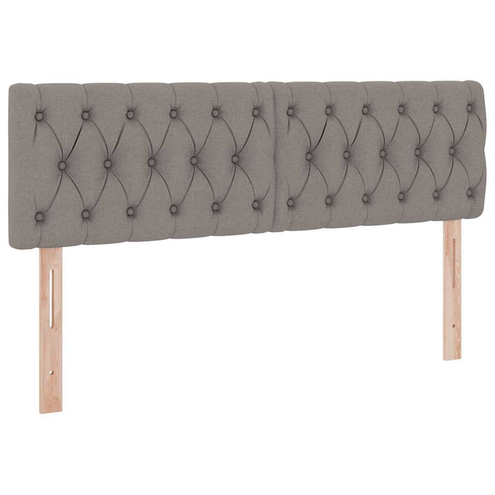 LED opbevarings seng med madras Gråbrun 140 x 200 cm Stof