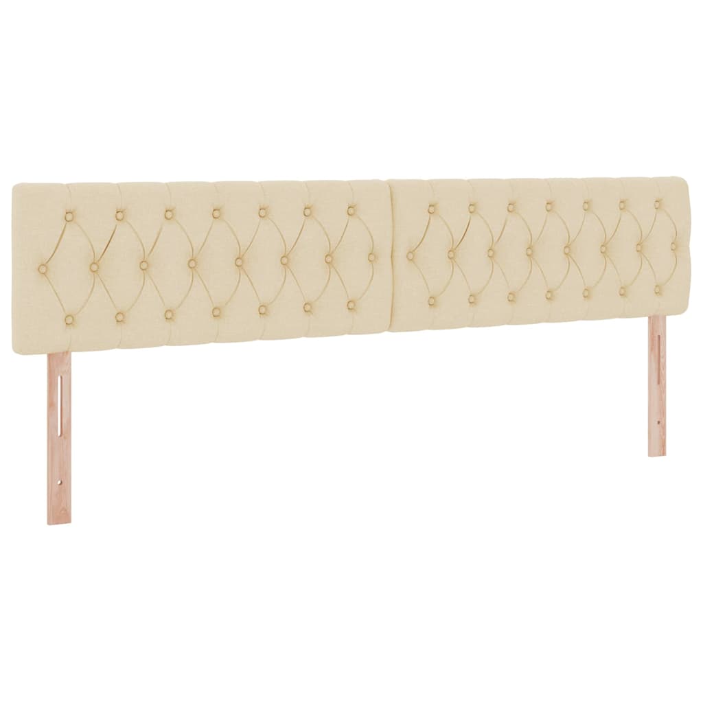 Seng med opbevaring og LED med madras Creme 200 x 200 cm Stof