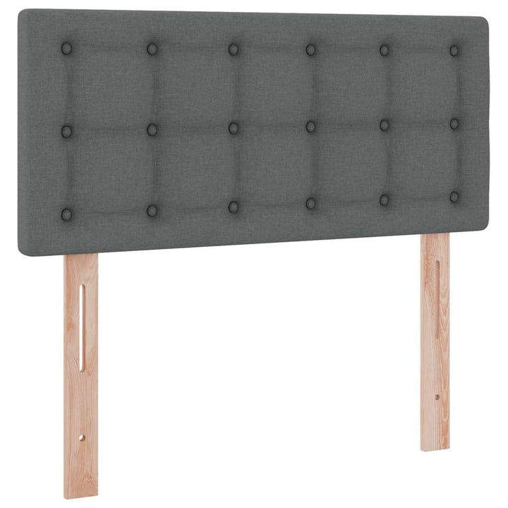 LED opbevarings seng med madras Mørkegrå 90 x 200 cm Stof