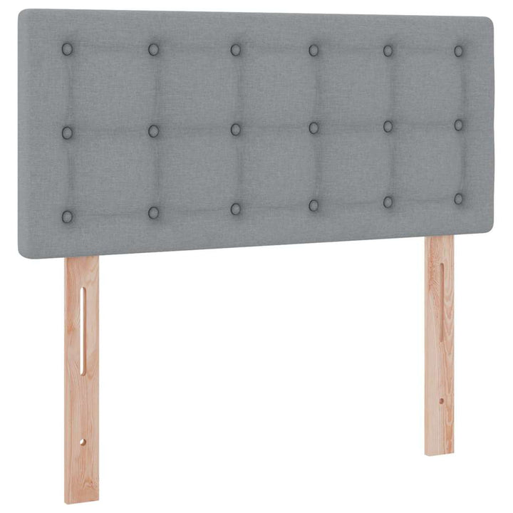 LED opbevarings seng med madras Lysegrå 100 x 200 cm Stof