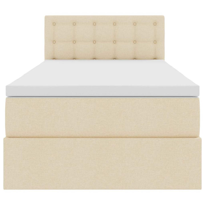 LED opbevarings seng med madras Creme 100 x 200 cm Stof