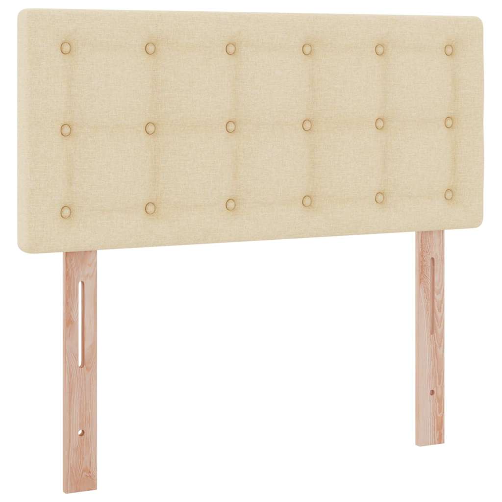 LED opbevarings seng med madras Creme 100 x 200 cm Stof