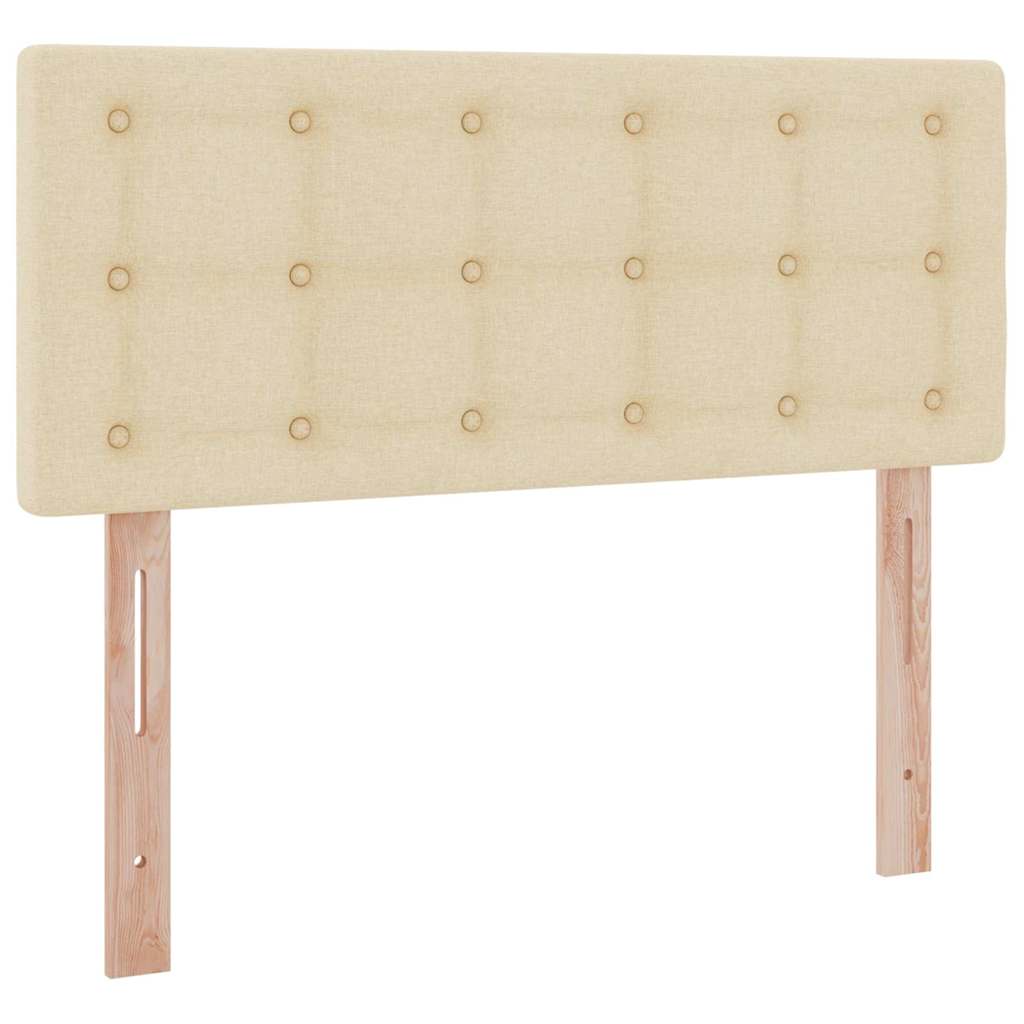 LED opbevarings seng med madras Cremefarvet 120 x 190 cm Stof