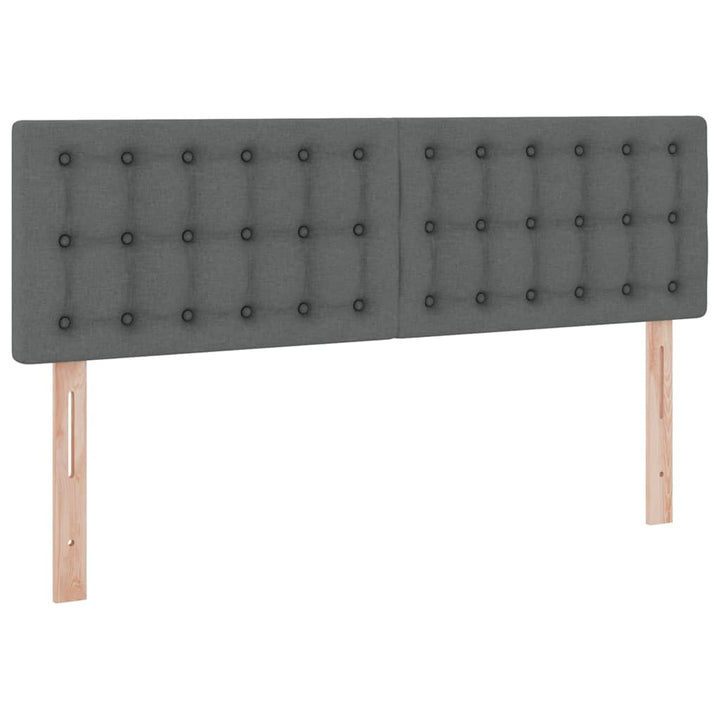 LED opbevarings seng med madras Mørkegrå 140 x 190 cm Stof