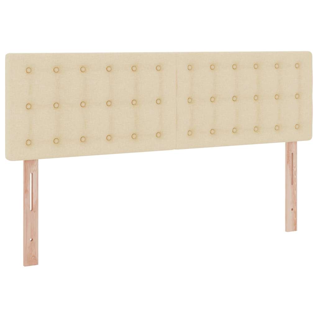 Seng med opbevaring og LED med madras Creme 140 x 190 cm Stof