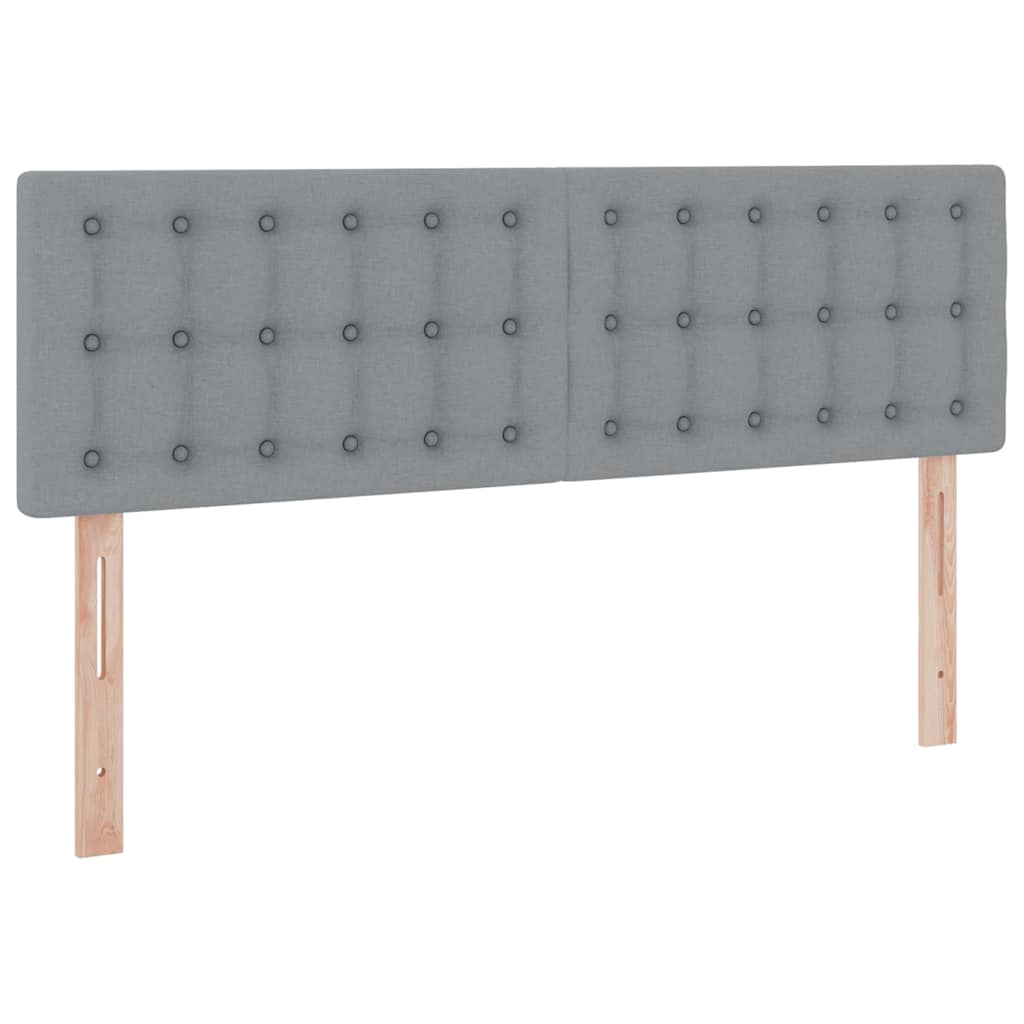 LED opbevarings seng med madras Lysegrå 140 x 200 cm Stof