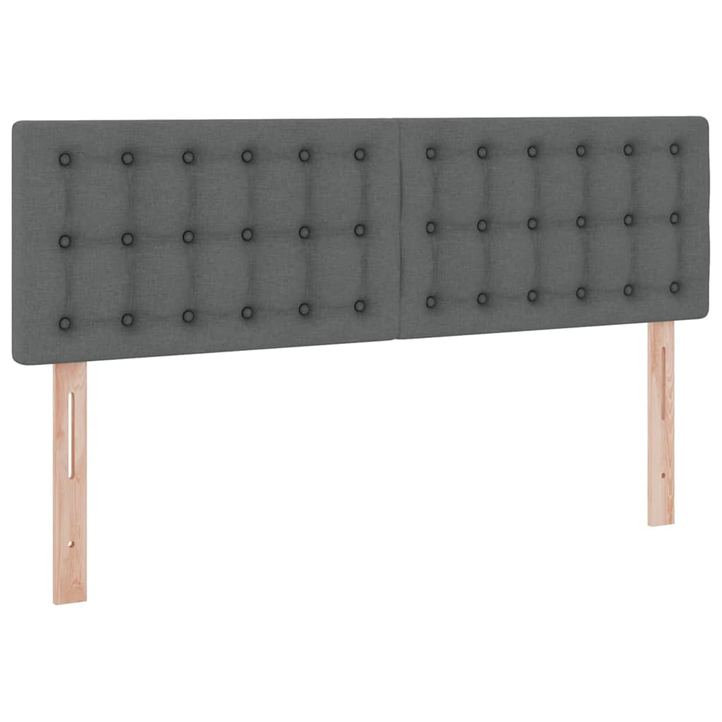 LED opbevarings seng med madras Mørkegrå 140 x 200 cm Stof