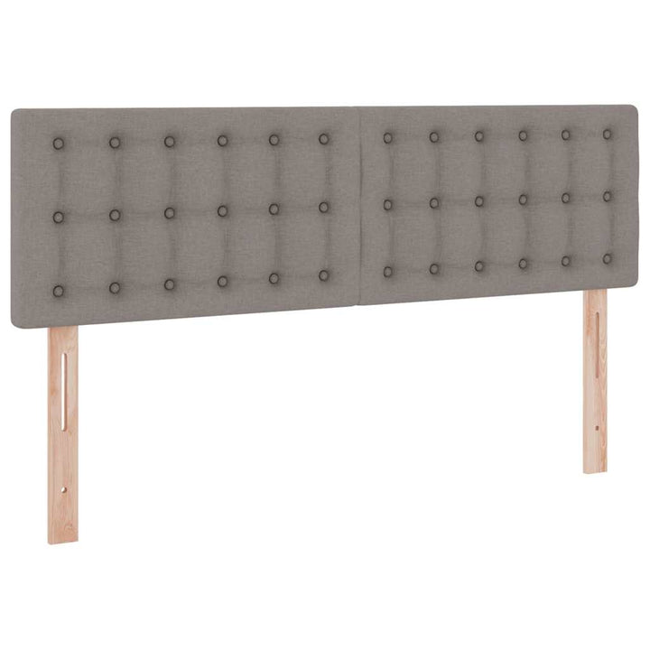 LED opbevarings seng med madras Gråbrun 140 x 200 cm Stof