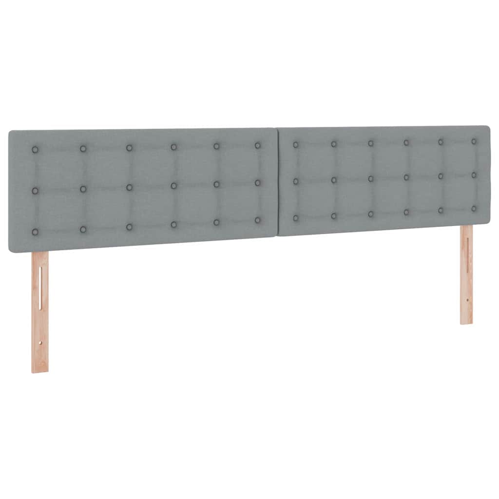 LED opbevarings seng med madras Lysegrå 200 x 200 cm Stof