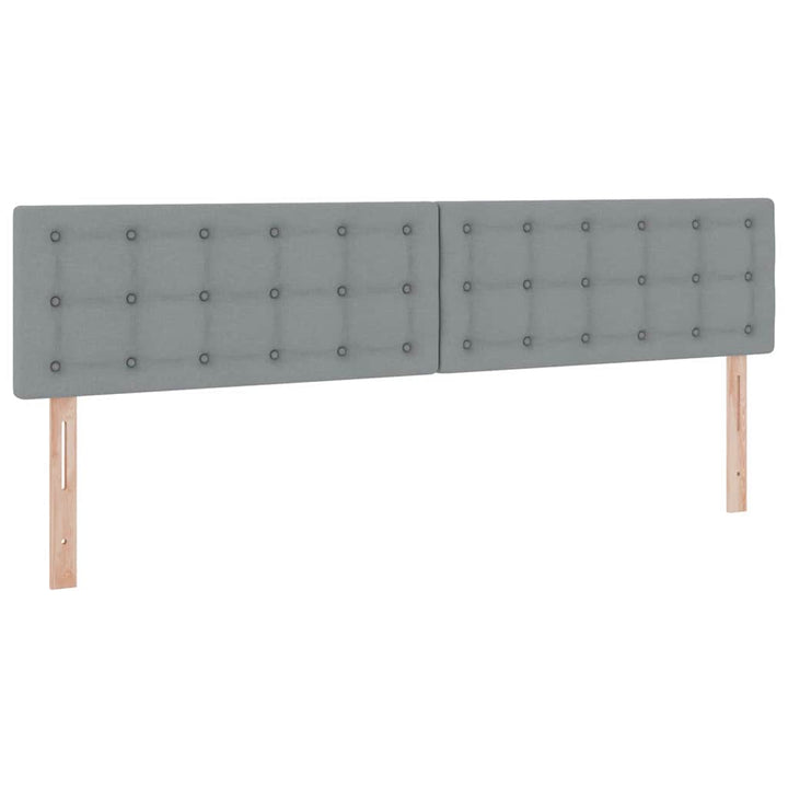 LED opbevarings seng med madras Lysegrå 200 x 200 cm Stof