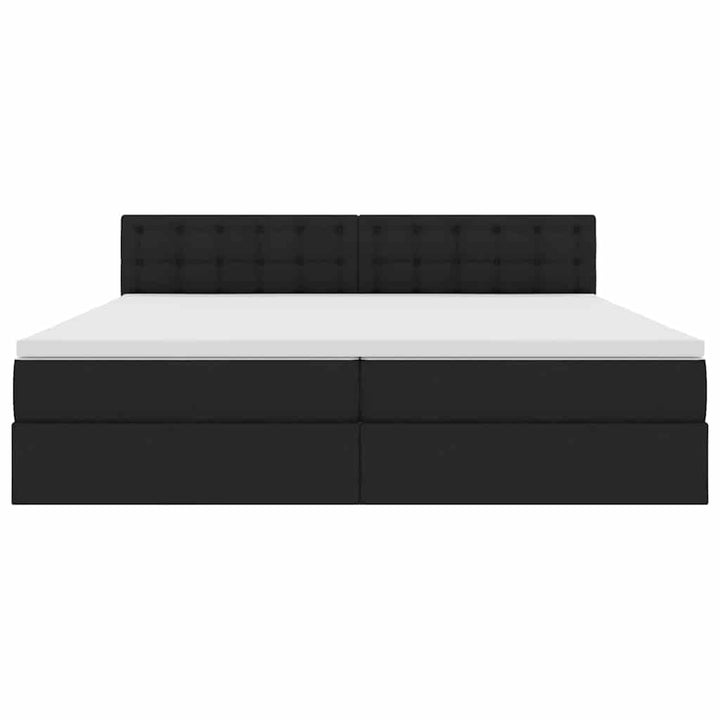LED opbevarings seng med madras Sort 200 x 200 cm Stof