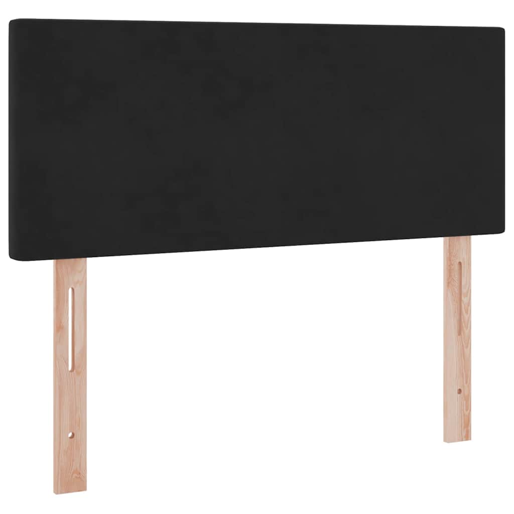 LED opbevarings seng med madras Sort 120 x 200 cm Fløjl