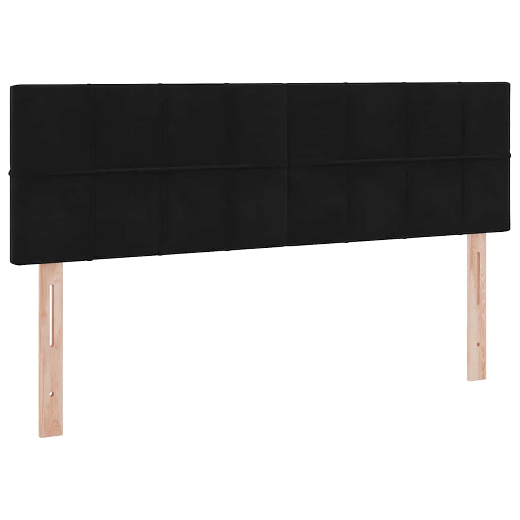LED opbevarings seng med madras Sort 140 x 190 cm Fløjl