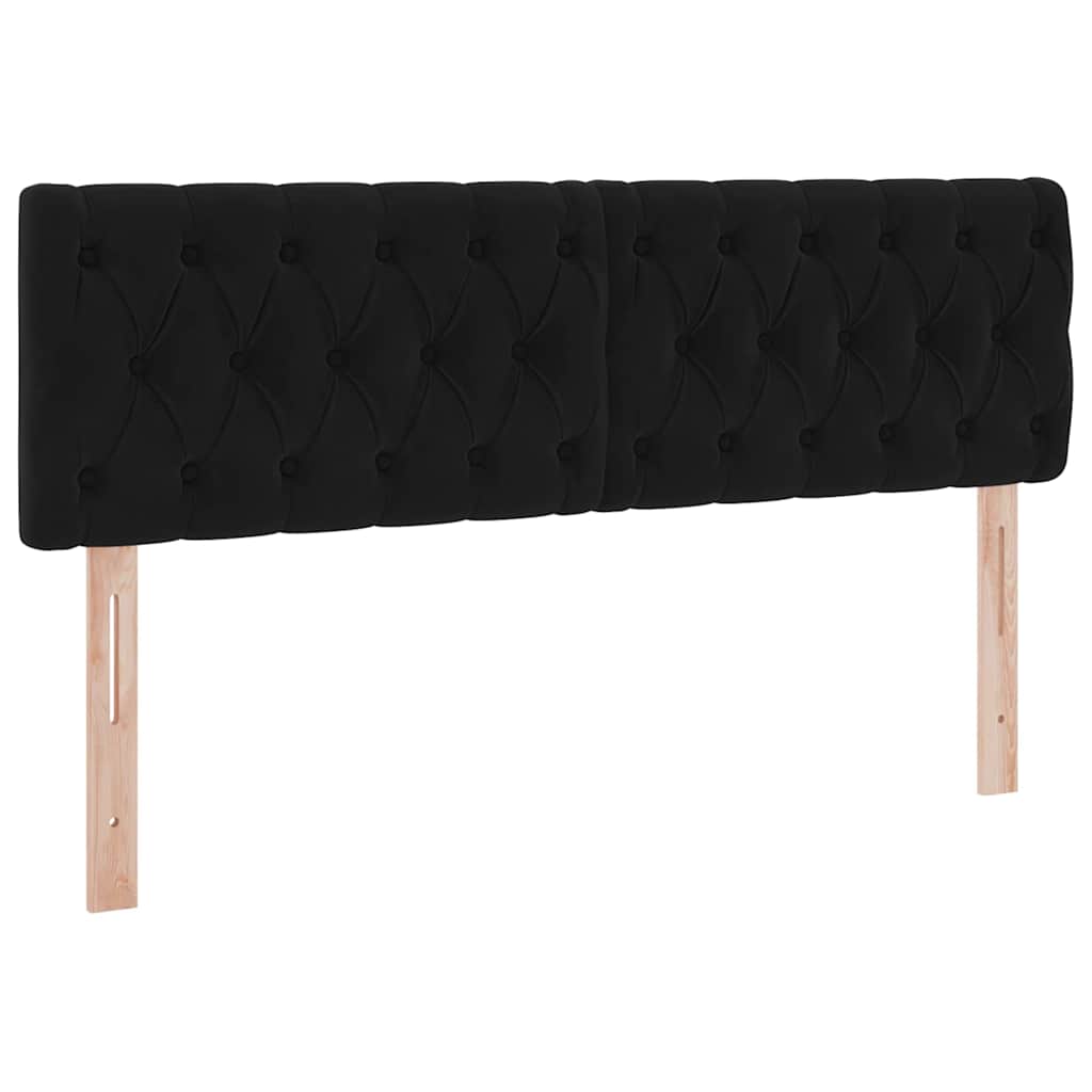 LED opbevarings seng med madras Sort 140 x 190 cm Fløjl
