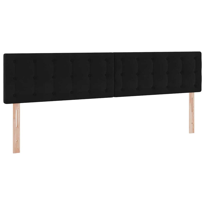 LED opbevarings seng med madras Sort 200 x 200 cm Fløjl