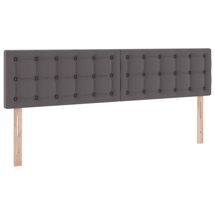 Seng med opbevaring og LED Grå 180 x 200 cm Faux læder