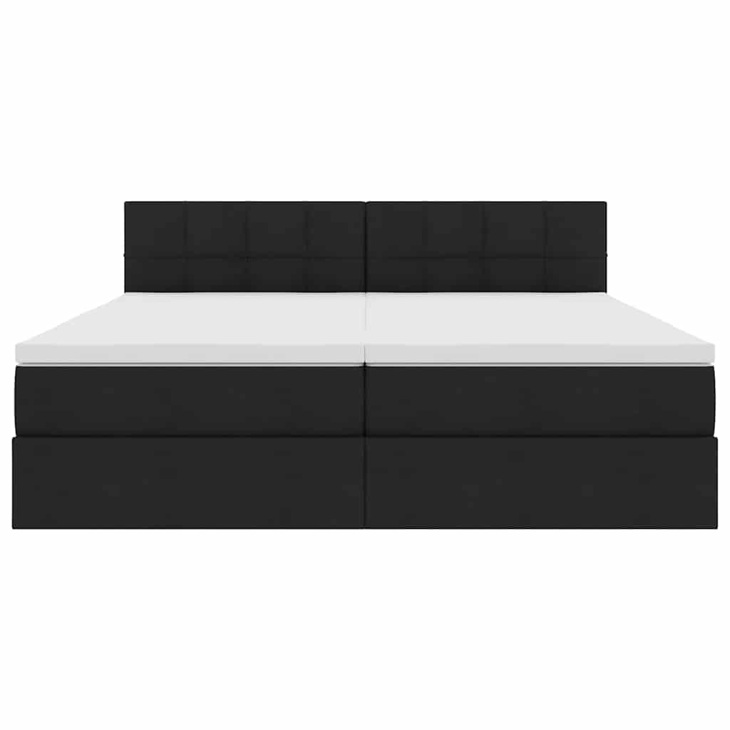 LED opbevarings seng med madras Sort 200 x 200 cm Stof