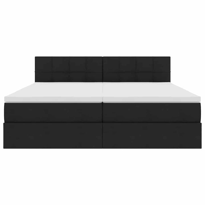 LED opbevarings seng med madras Sort 200 x 200 cm Stof
