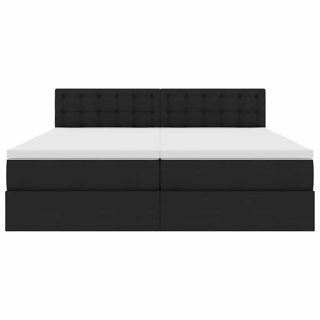 LED opbevarings seng med madras Sort 200 x 200 cm Stof