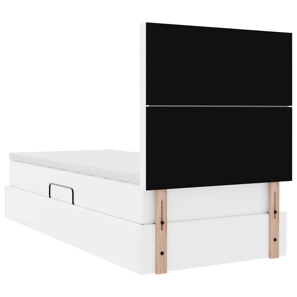 Opbevaringsseng med hovedgærde Ren Hvid 90 x 200 cm Faux læder