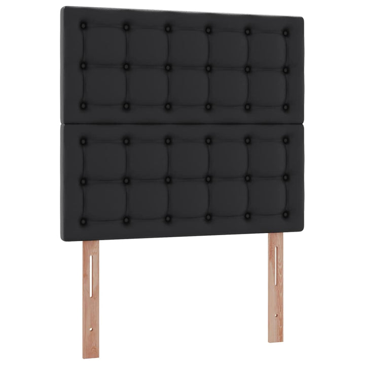 Opbevaringsseng med hovedgærde Sort 100 x 200 cm Faux læder