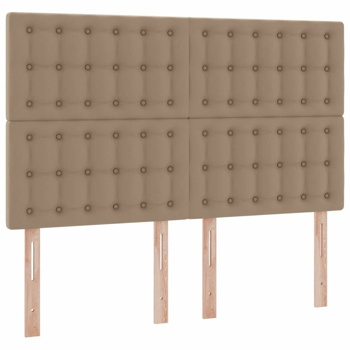 Opbevaringsseng med madras Cappuccino 140 x 200 cm Faux læder