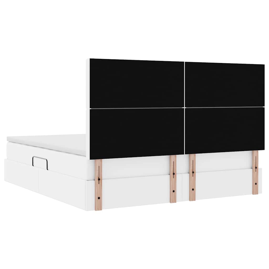 Opbevaringsseng med hovedgærde Ren Hvid 180 x 200 cm Faux læder