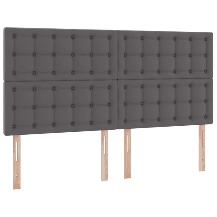 Opbevaringsseng med hovedgærde Grå 180 x 200 cm Faux læder