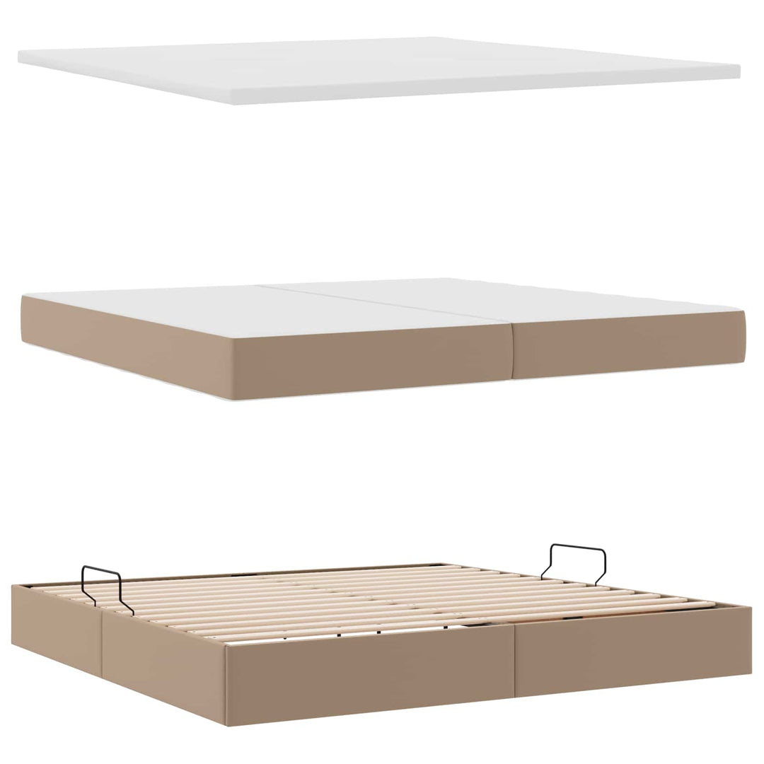 Opbevaringsseng Cappuccino 200 x 200 cm Faux læder