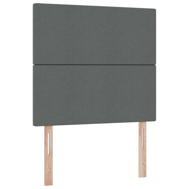 Seng med opbevaring og madras Mørkegrå 90 x 200 cm Stof