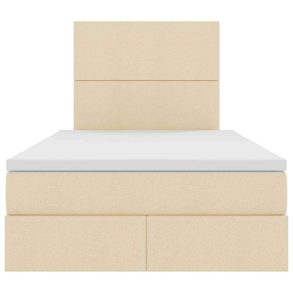 Seng med opbevaring og madras Creme 120 x 190 cm Stof