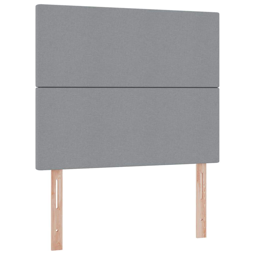 Seng med opbevaring og madras Lysegrå 120 x 200 cm Stof