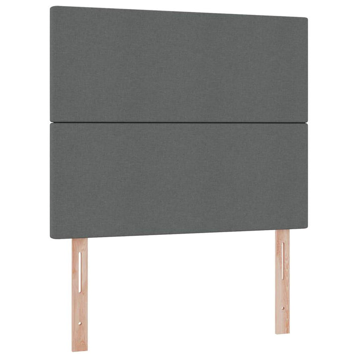 Seng med opbevaring og madras Mørkegrå 120 x 200 cm Stof