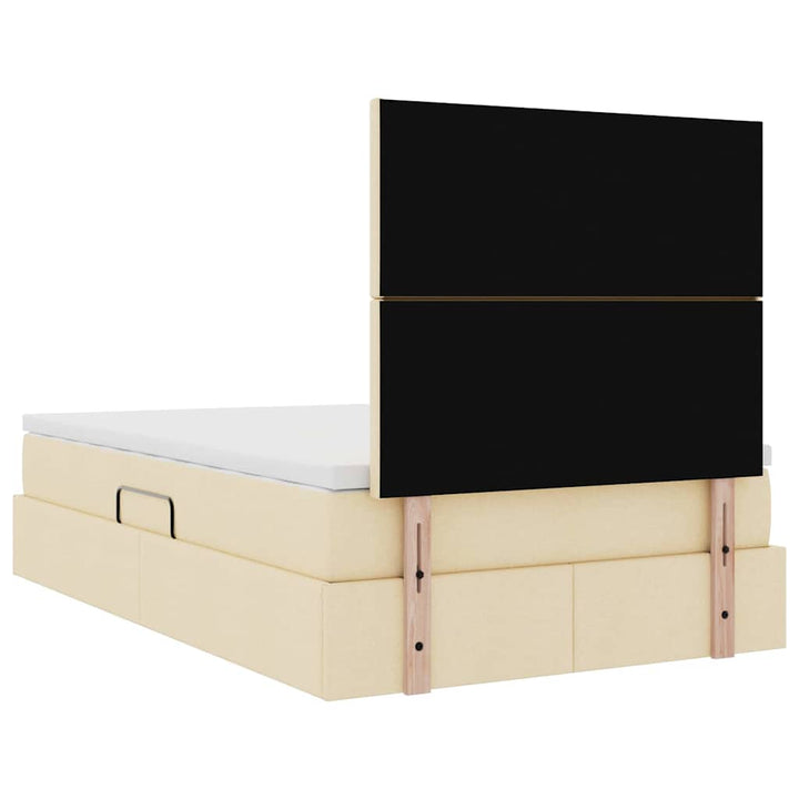 Seng med opbevaring og madras Creme 120 x 200 cm Stof