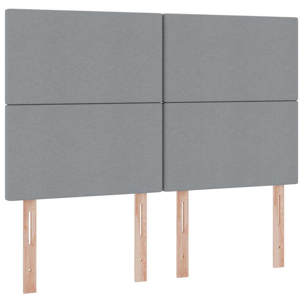 Seng med opbevaring og madras Lysegrå 140 x 200 cm Stof