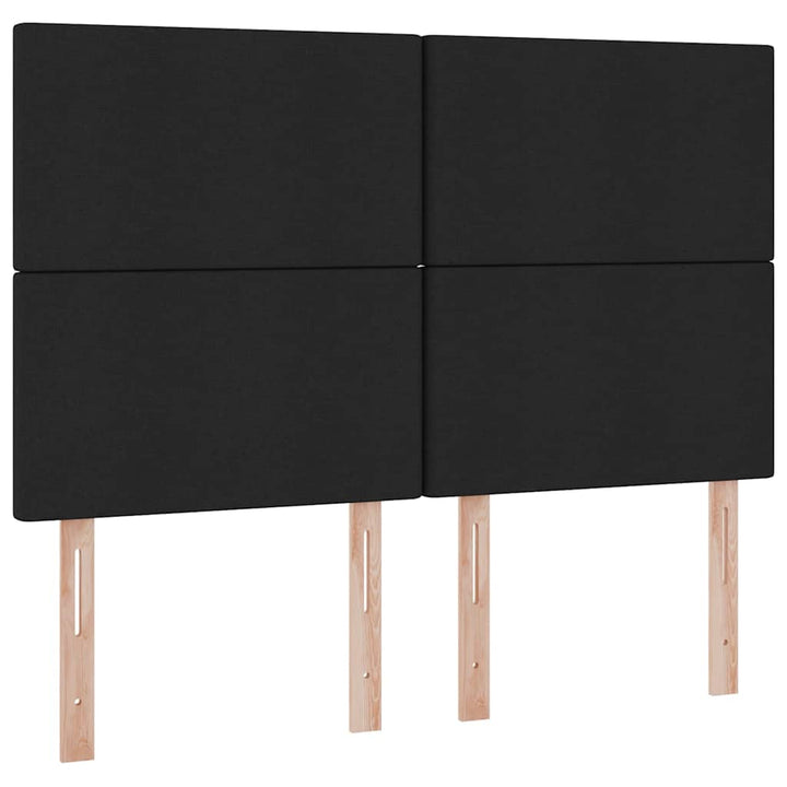 Seng med opbevaring og madras Sort 140 x 200 cm Stof