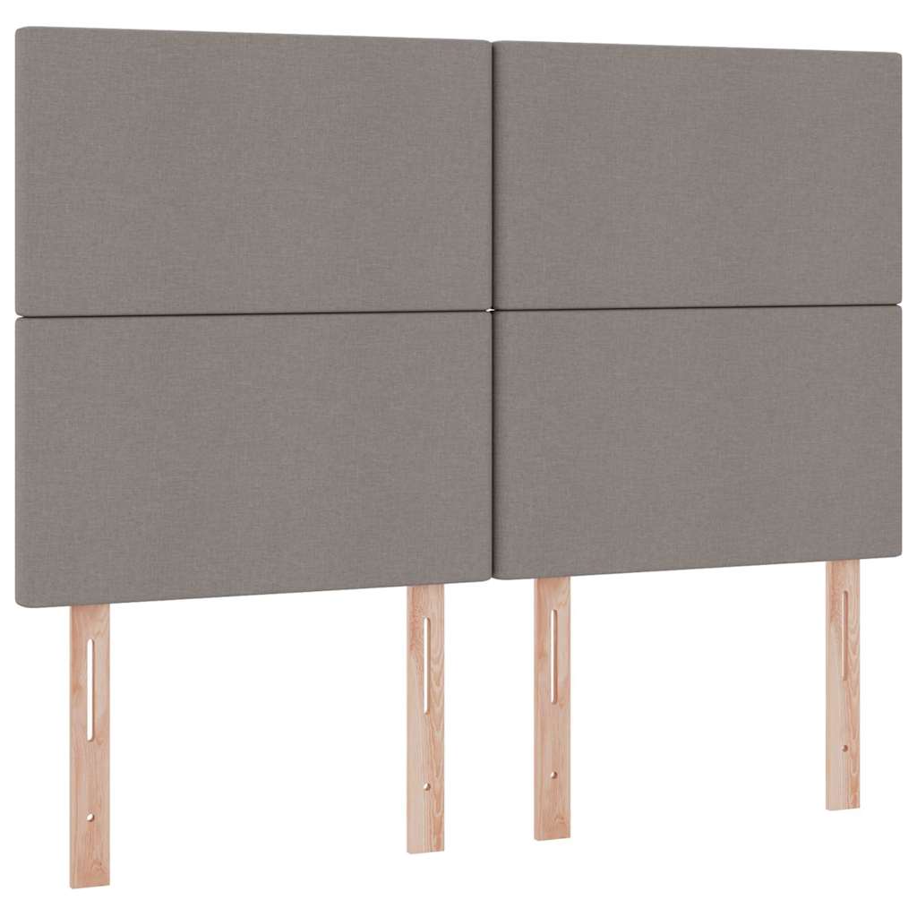 Seng med opbevaring og madras Gråbrun 140 x 200 cm Stof