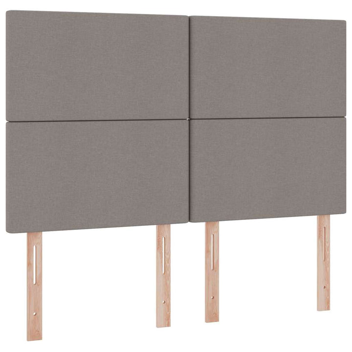 Seng med opbevaring og madras Gråbrun 140 x 200 cm Stof