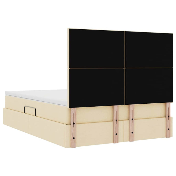 Seng med opbevaring og madras Creme 140 x 200 cm Polyester