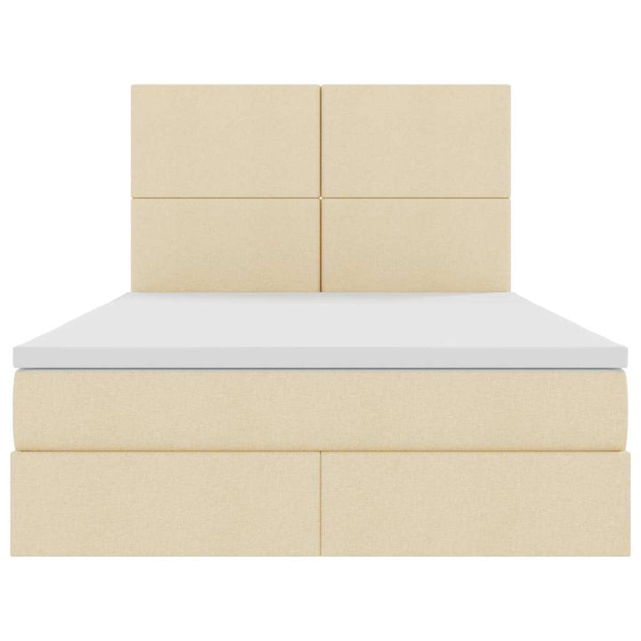 Seng med opbevaring og madras Creme 140 x 200 cm Polyester