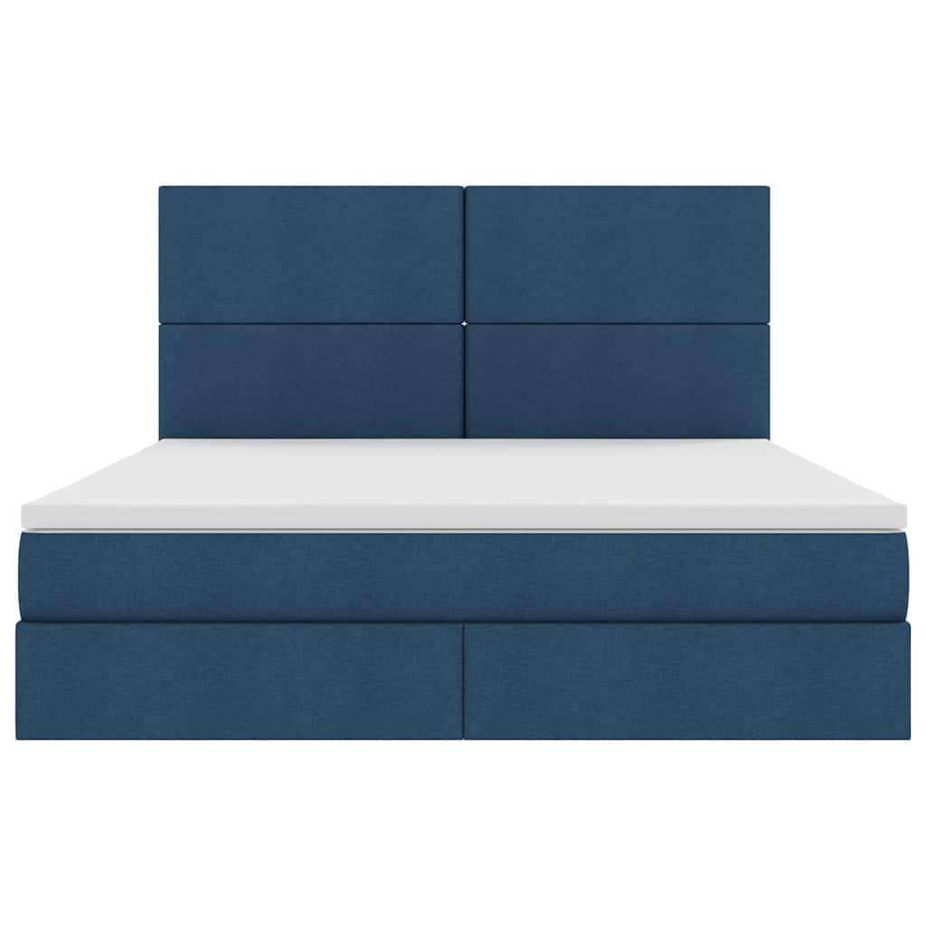 Seng med opbevaring og madras Blå 160 x 200 cm Stof