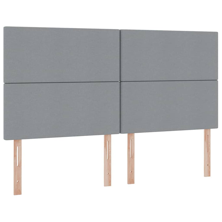 Seng med opbevaring og madras Lysegrå 180 x 200 cm Stof