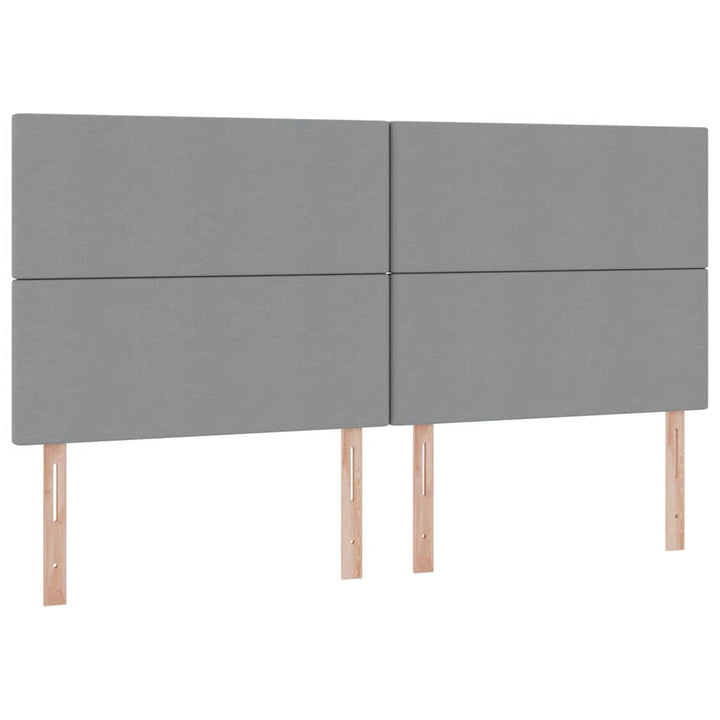 Seng med opbevaring og madras Lysegrå 200 x 200 cm Stof