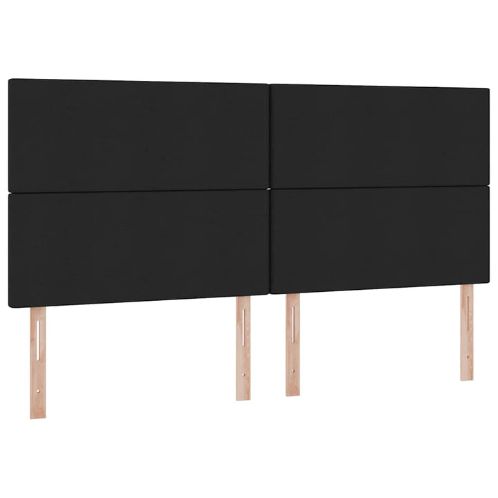 Seng med opbevaring og madras Sort 200 x 200 cm Stof